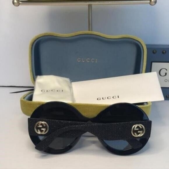 Authentic New Gucci Black GG0101S Round Gradient Sunglasses - Picture 9 of 14